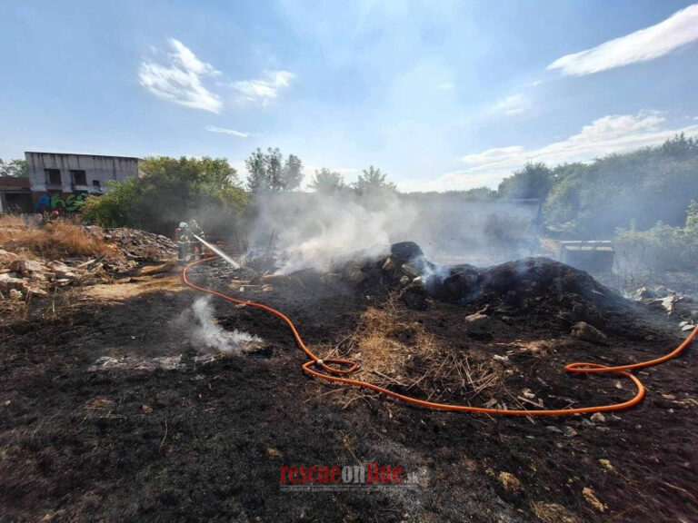 Požiar suchého porastu v obci Lehnice