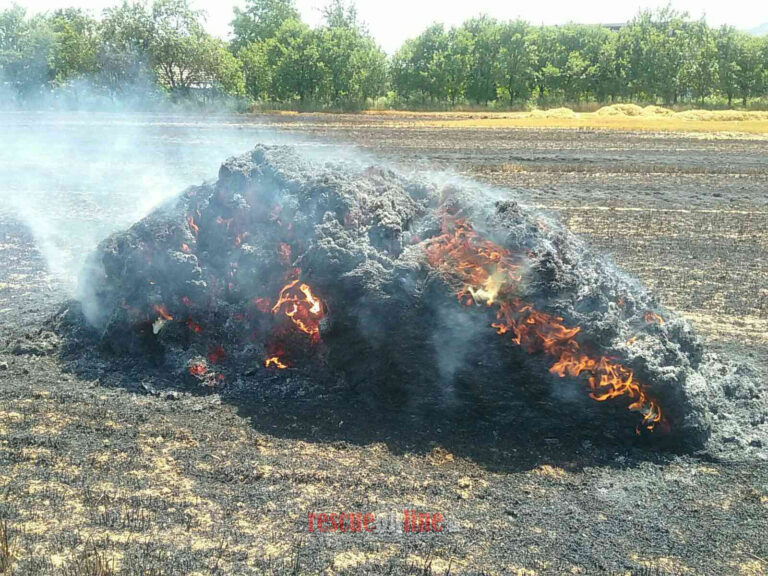 Požiar poľa v obci Lednické Rovne