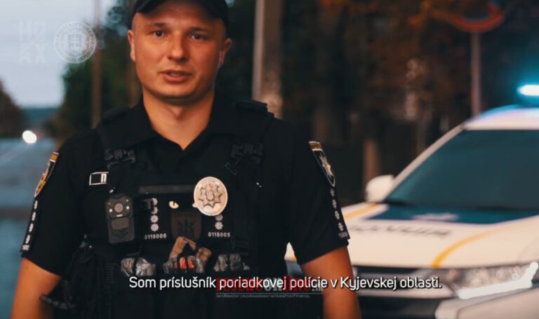 Ukrajinský policajt ďakuje a odkazuje Slovákom: „Neverte ruskej propagande, aby hoaxy nezničili vašu krajinu“ – VIDEO